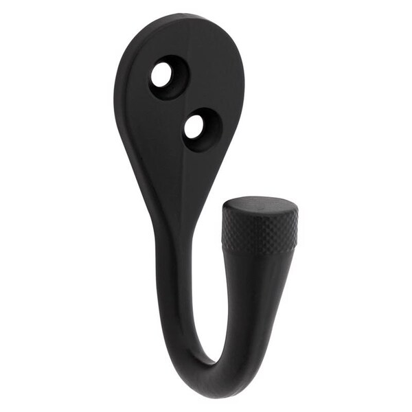 National Hardware National Hardware Powell Medium Matte Black Aluminum 2-5/8 in. L Knurled Hook 15 lb 1 pk N337-909 - main